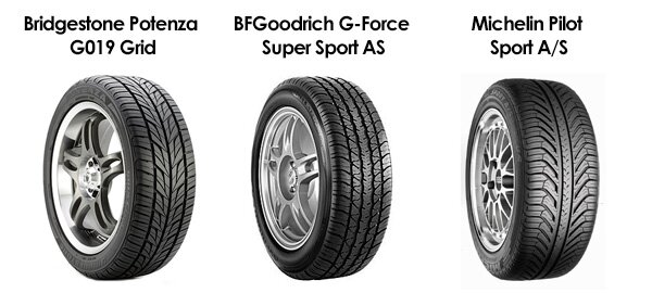 шины Michelin Pilot Sport A/S, Bridgestone Potenza G 019 Grid, BFGoodrich G-Force Super Sport A/S